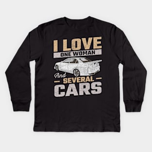 i love one woman and several cars Kids Long Sleeve T-Shirt